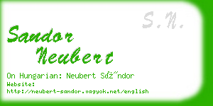sandor neubert business card